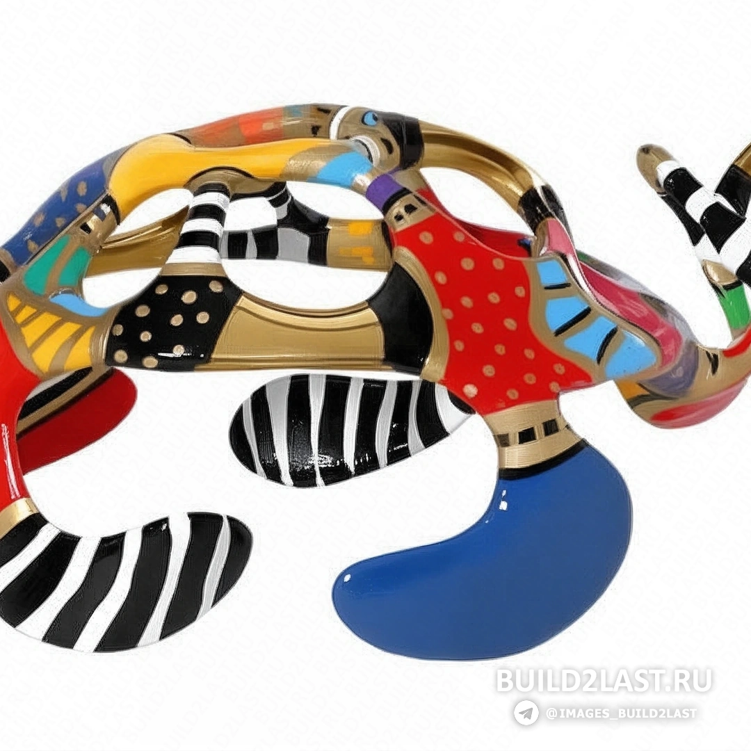 Абстракция с плавными и агрессивными линиями, создающими впечатление движения и изменения