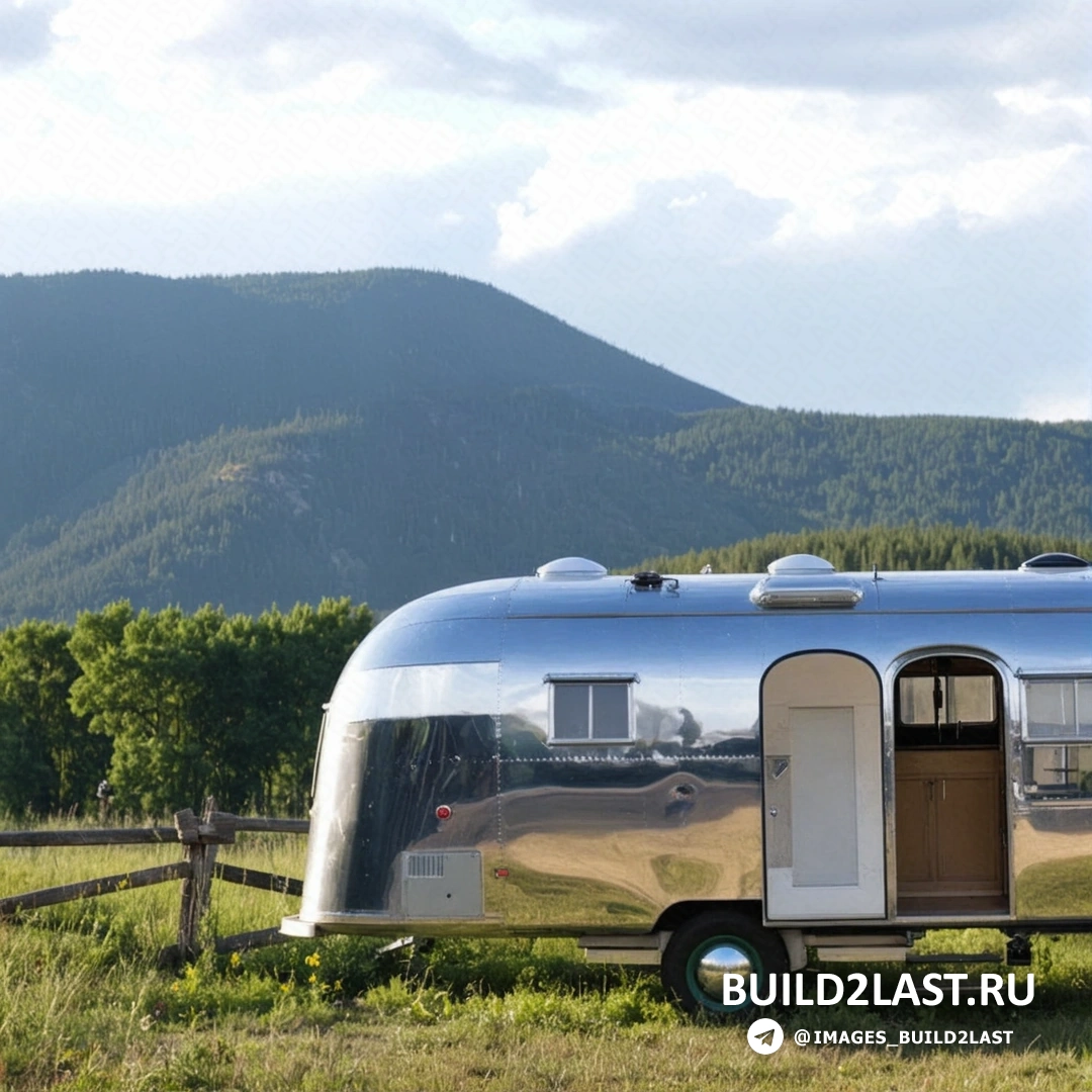 Боковой вид Airstream Flying Cloud 1954 года с характерными изгибами кузова