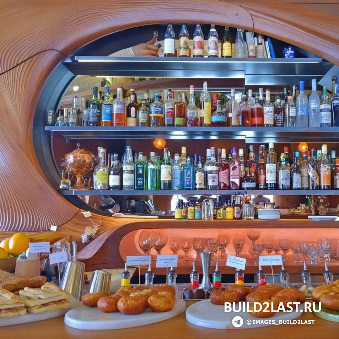 Декор из дерева и древесины в кафе-баре в Торонто