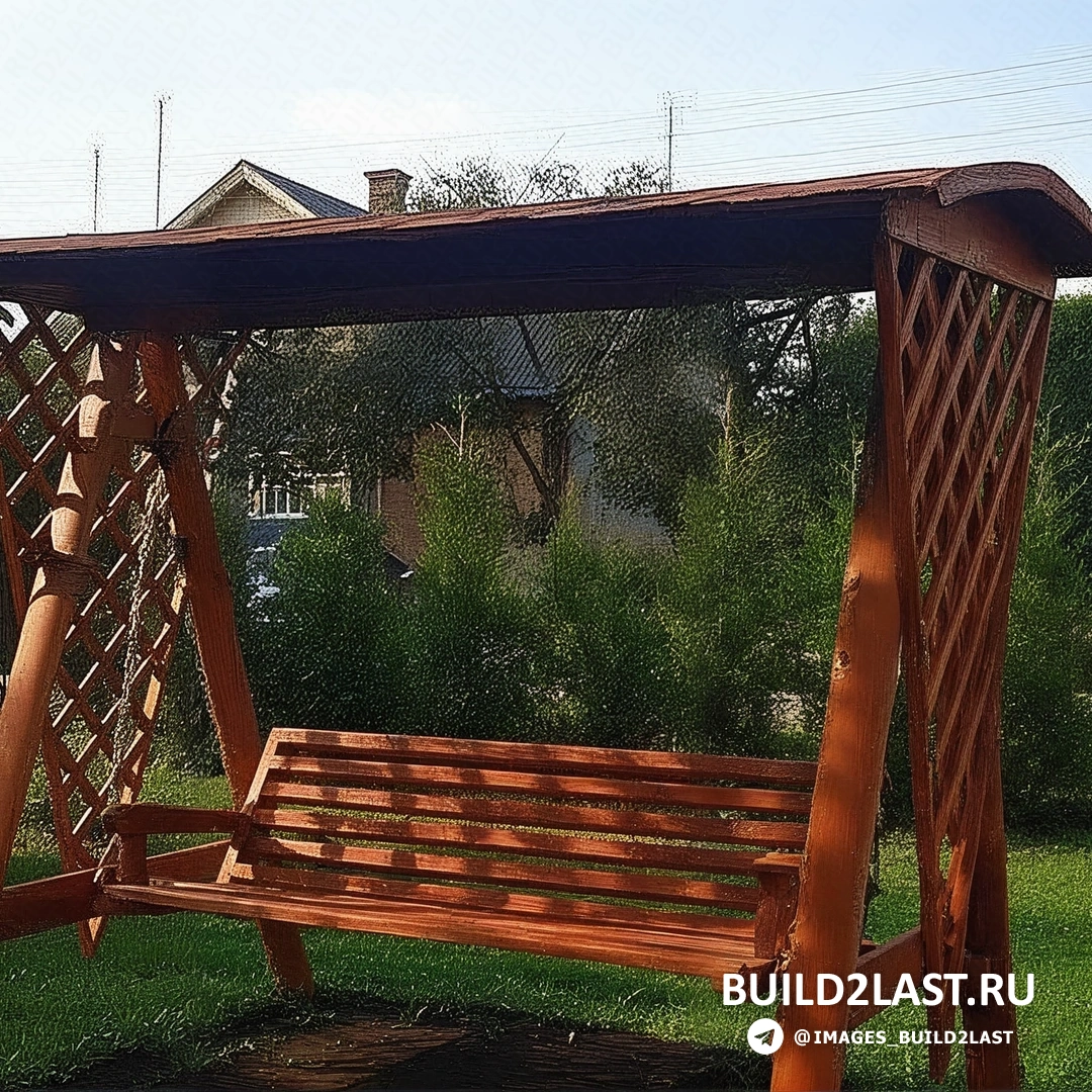 Детская игровая площадка с беседкой из бревна и газоном