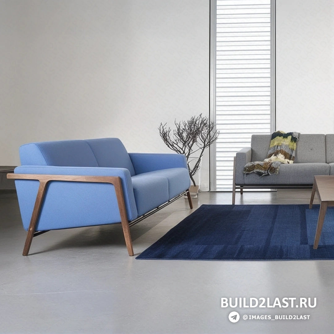 Диван в красном цвете с гармонией торшеров и декоративных элементов в стиле поп-арт и гламур