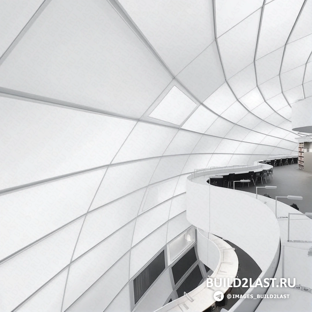 Фасад библиотеки с фрагментами стеклянных стен