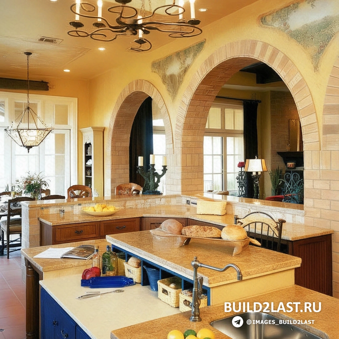 Обеденный стол из дерева в сочетании с традиционными тосканскими креслами в интерьере