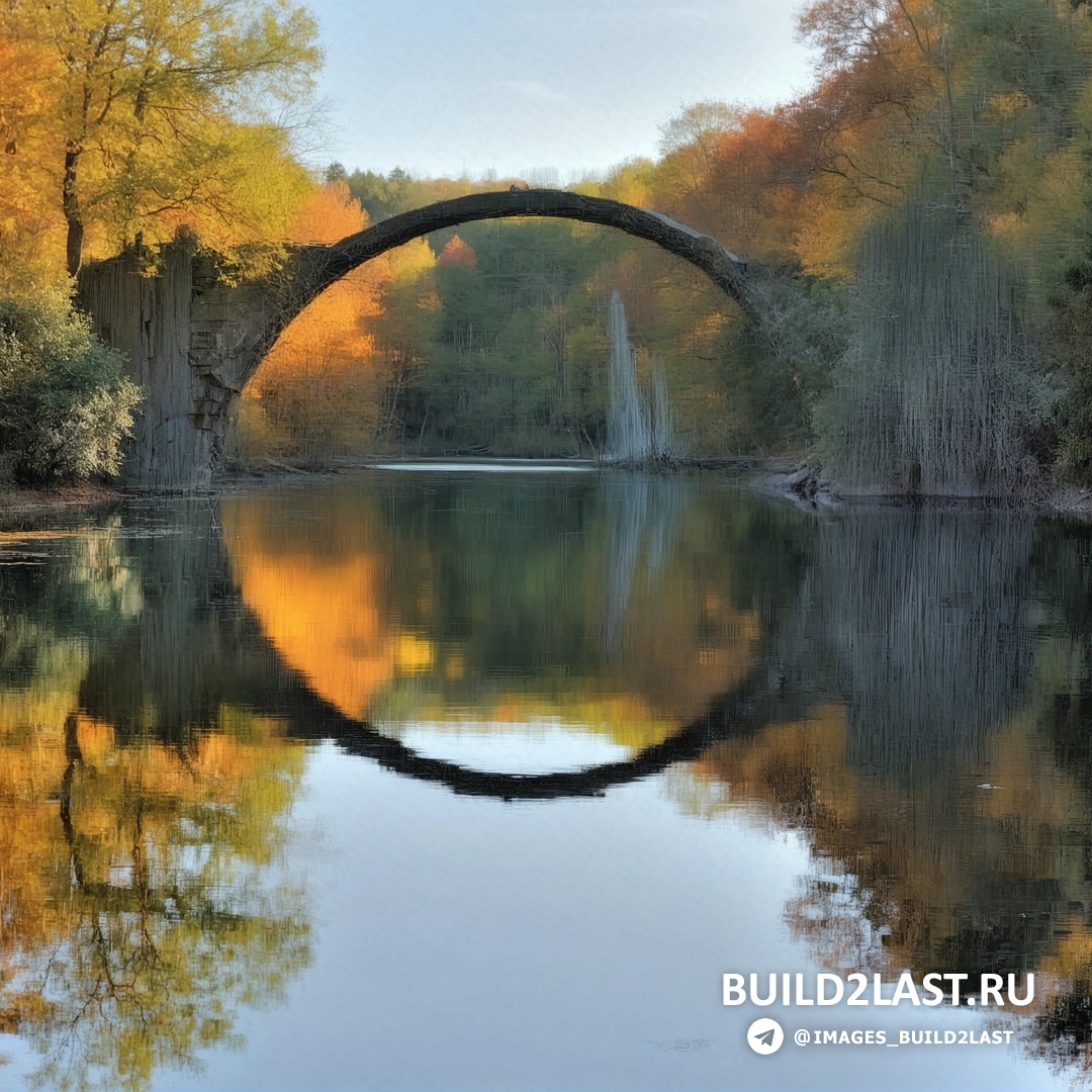 Рокотцбрюке в вечернее время с мостом, освещённым закатным светом