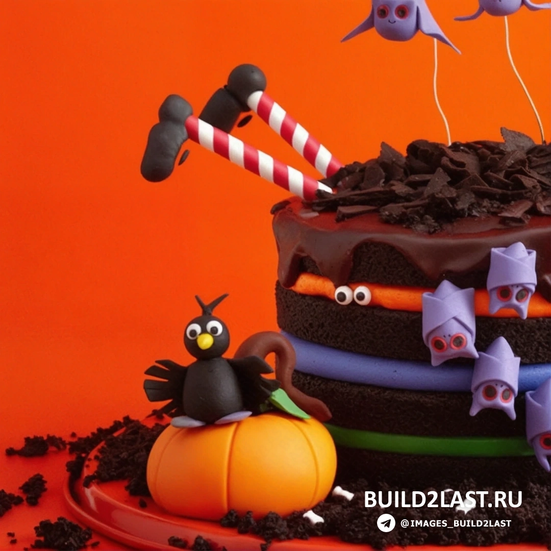 Розовый торт с черными акцентами