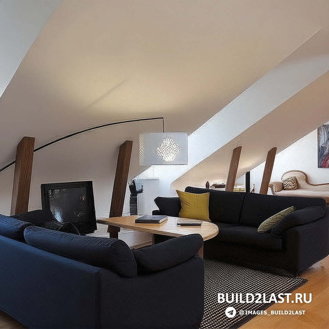 Современный минималистичный интерьер гостиной с яркими акцентами