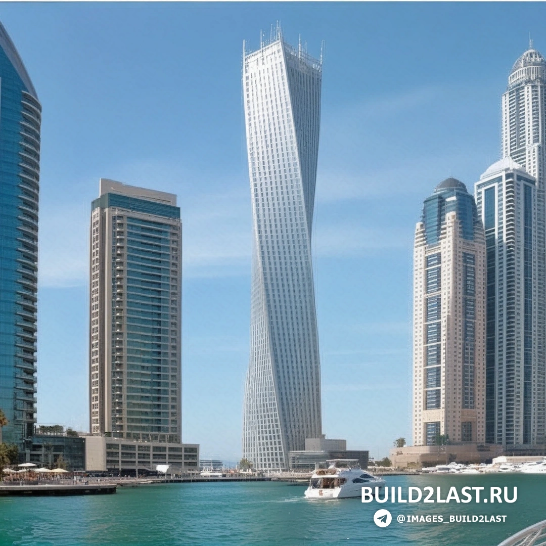Современный небоскрёб в Дубае, ОАЭ, являющийся популярной достопримечательностью