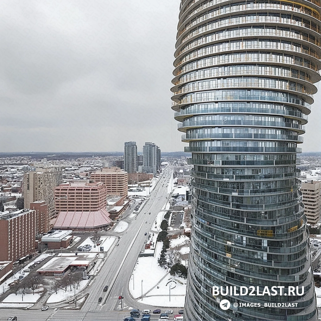 Стеклянные фасады и панорамные окна жилого комплекса в Канаде.