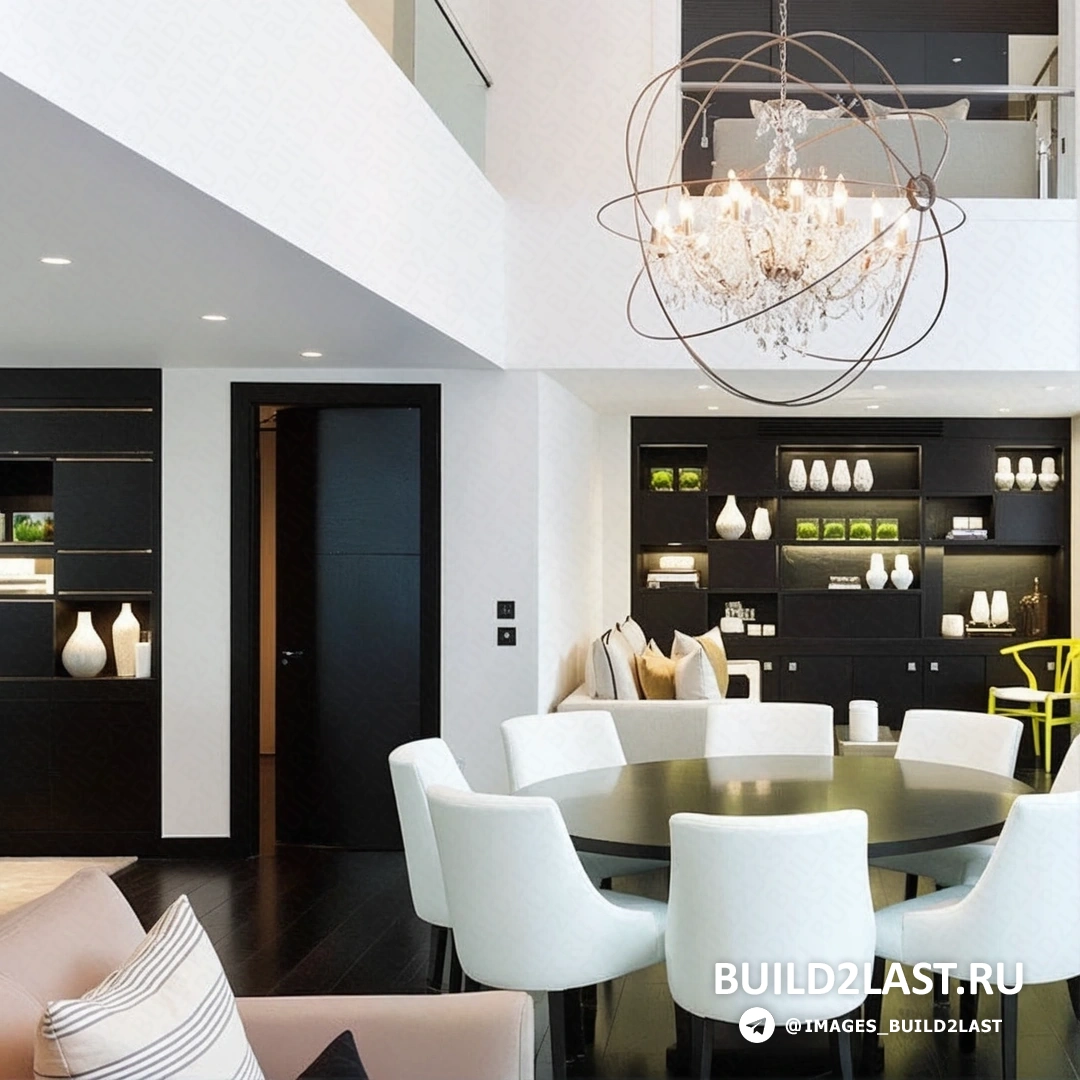 Стильный и уютный гостевой зал с элементами в стиле арт-деко