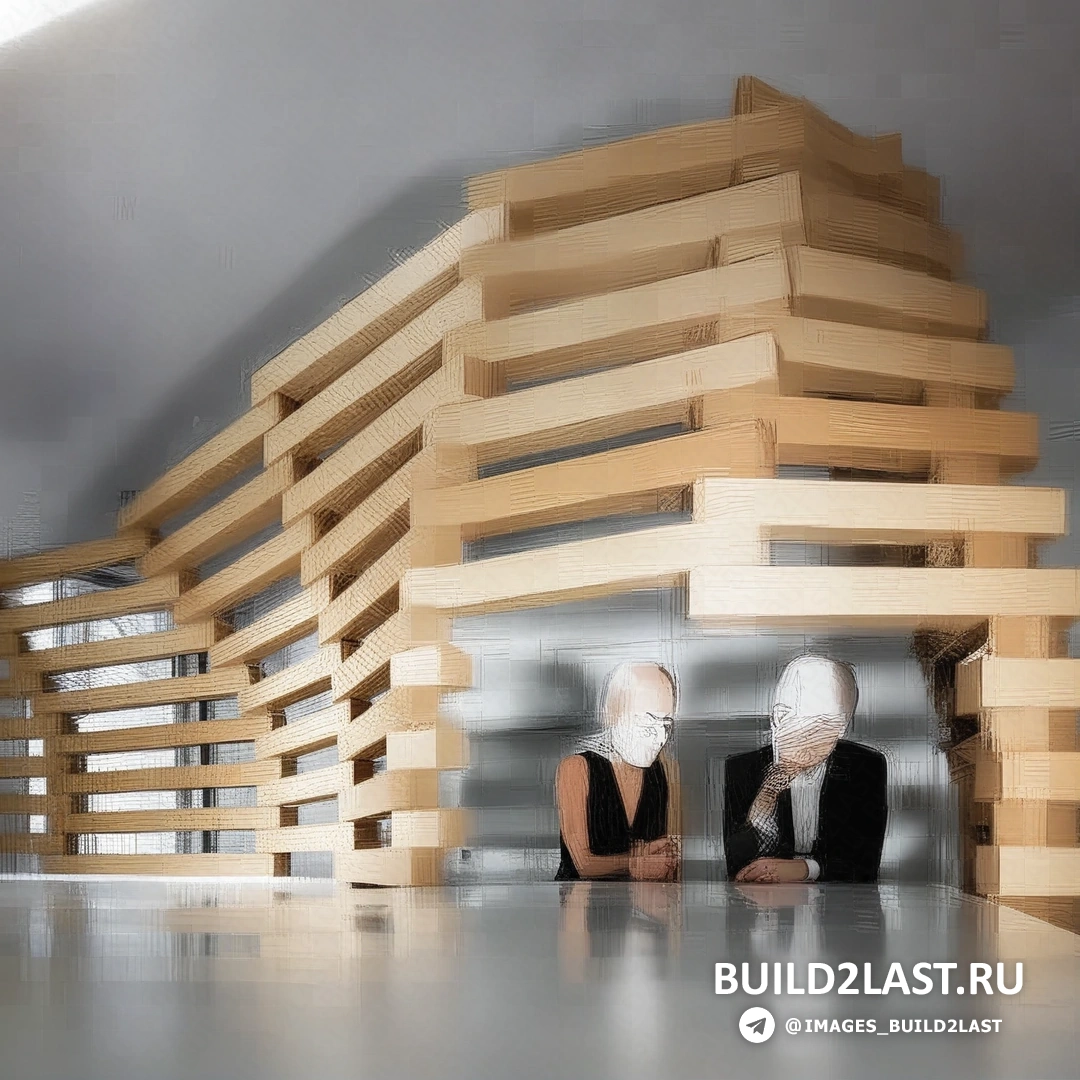 Вид на деревянную композицию "Woodwave", гармонично вписывающуюся в современный интерьер