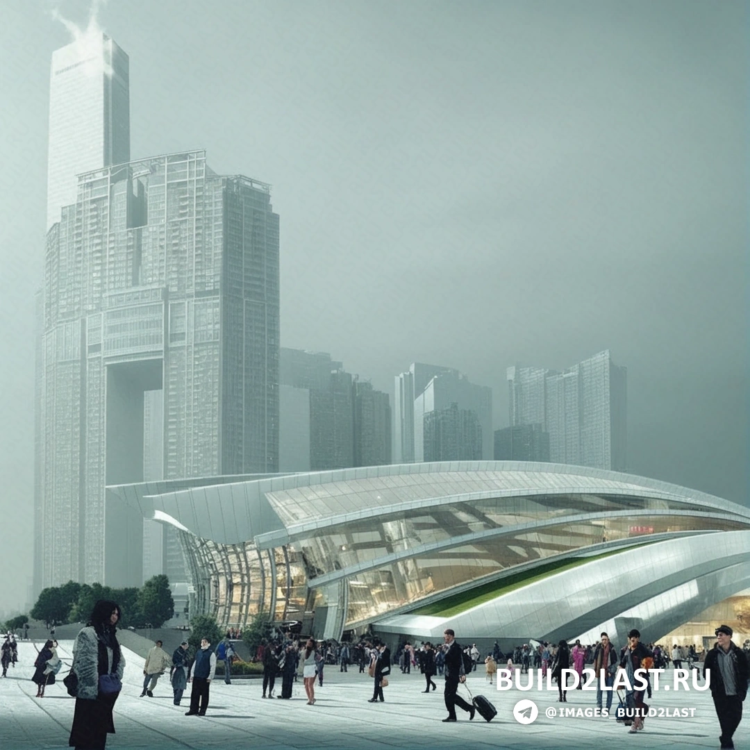 Вид на вокзал West Kowloon в Гонконге, отличающийся футуристическими формами и инновациями