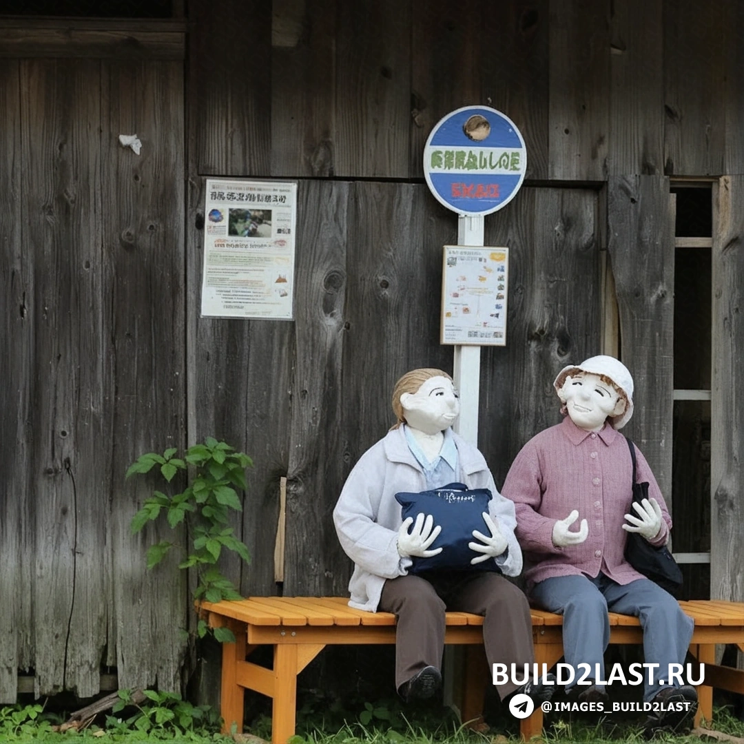 Жители Окухаримы устанавливают пугала, используя старинные методы